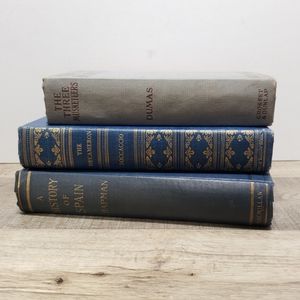 Decorative Old Blue/Gray Books Home Office Library